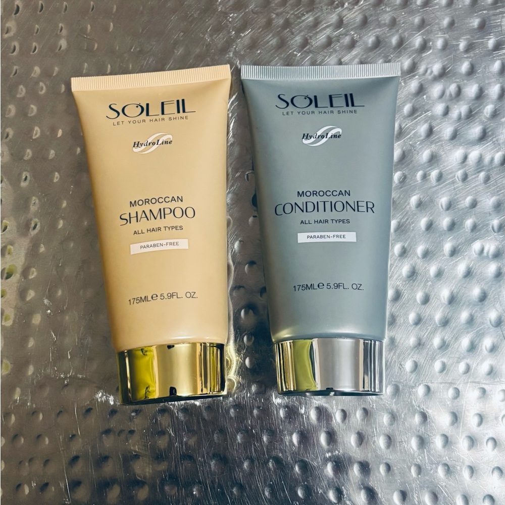 Soleil Moroccan Shampoo & Conditioner Set - Cream & Gray